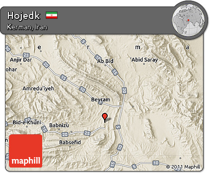 Shaded Relief Map of Hojedk