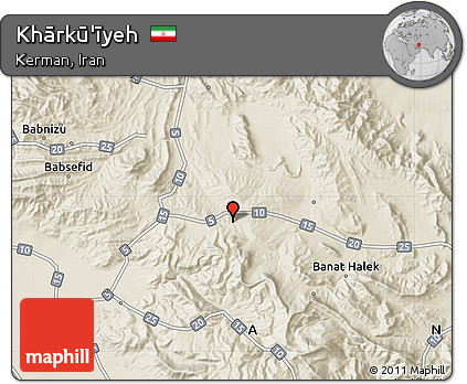 Shaded Relief Map of Khārkū'īyeh