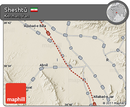 Shaded Relief Map of Sheshtū