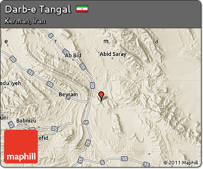 Shaded Relief Map of Darb-e Tangal