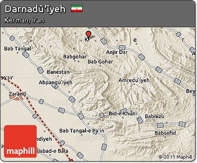 Shaded Relief Map of Darnadū'īyeh