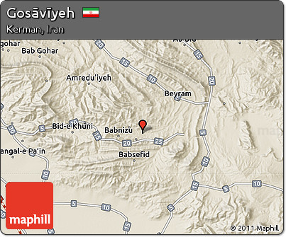 Shaded Relief Map of Gosāvīyeh