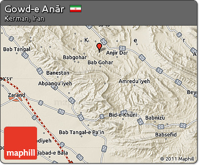 Shaded Relief Map of Gowd-e Anār