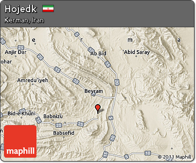 Shaded Relief Map of Hojedk