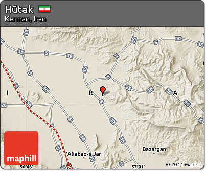 Shaded Relief Map of Hūtak