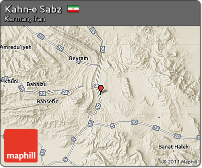 Shaded Relief Map of Kahn-e Sabz