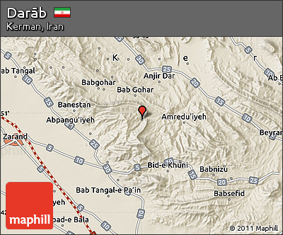Shaded Relief Map of Darāb