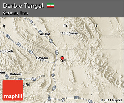 Shaded Relief Map of Darb-e Tangal