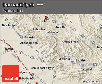 Shaded Relief Map of Darnadū'īyeh