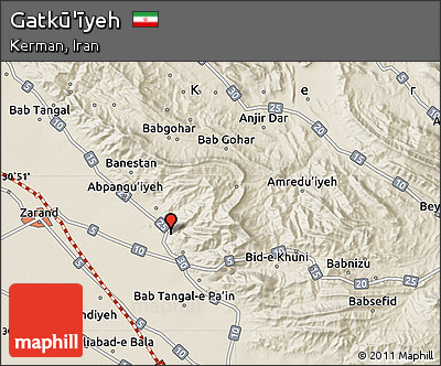 Shaded Relief Map of Gatkū'īyeh