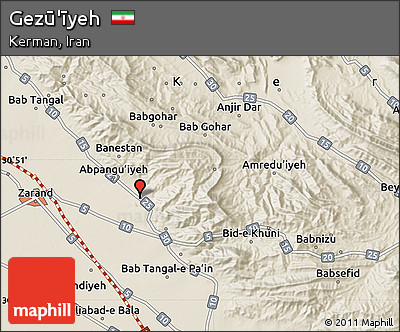 Shaded Relief Map of Gezū'īyeh