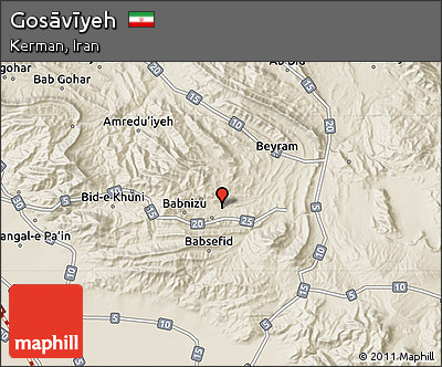 Shaded Relief Map of Gosāvīyeh