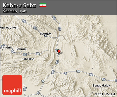 Shaded Relief Map of Kahn-e Sabz
