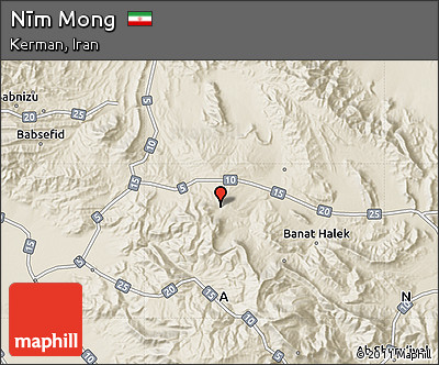 Shaded Relief Map of Nīm Mong