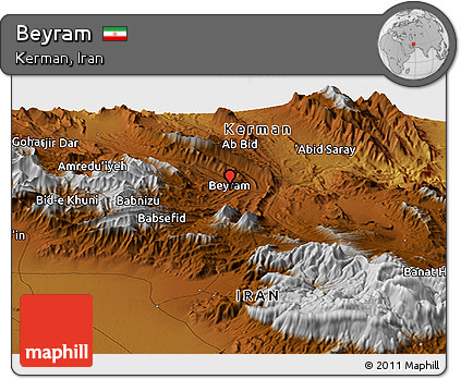 Physical Panoramic Map of Beyram