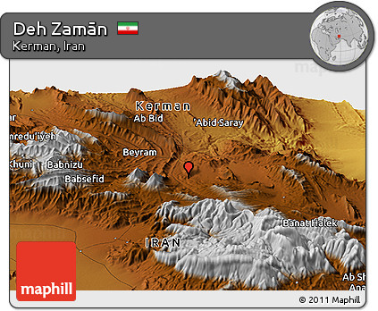 Physical Panoramic Map of Deh Zamān