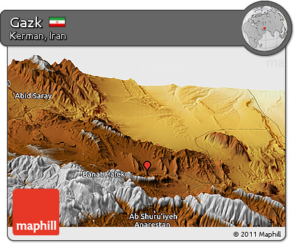 Physical Panoramic Map of Gazk