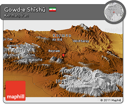 Physical Panoramic Map of Gowd-e Shīshū