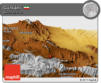 Physical Panoramic Map of Gūrkānī