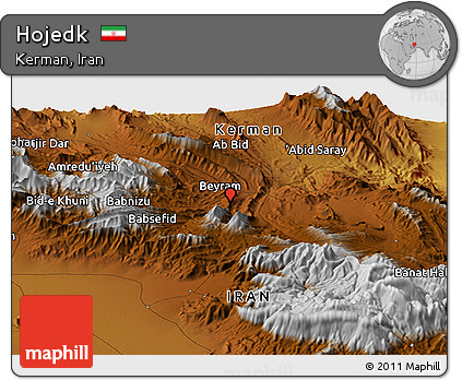 Physical Panoramic Map of Hojedk
