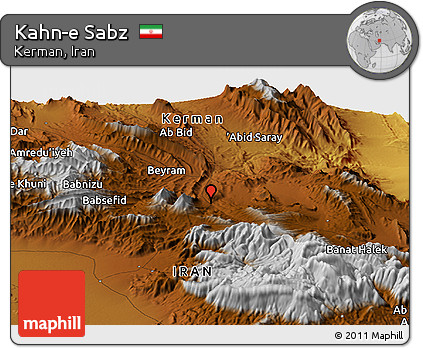 Physical Panoramic Map of Kahn-e Sabz