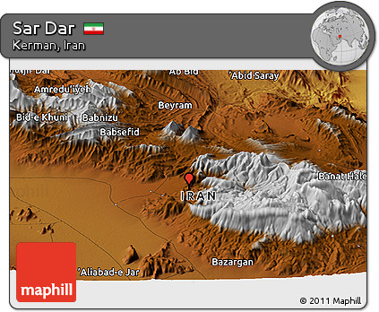 Physical Panoramic Map of Sar Dar