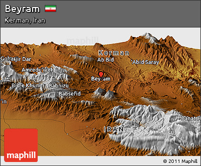 Physical Panoramic Map of Beyram
