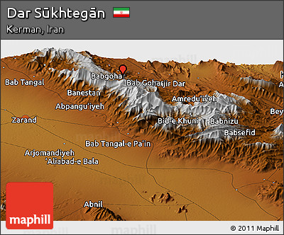 Physical Panoramic Map of Dar Sūkhtegān