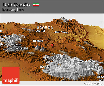 Physical Panoramic Map of Deh Zamān