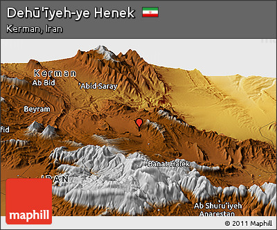 Physical Panoramic Map of Dehū'īyeh-ye Henek