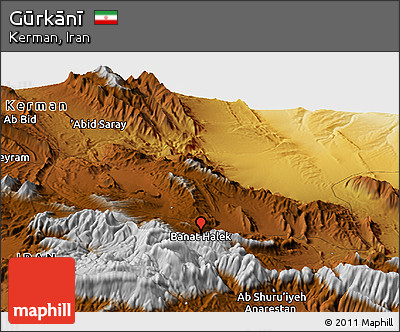 Physical Panoramic Map of Gūrkānī