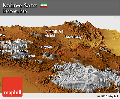 Physical Panoramic Map of Kahn-e Sabz