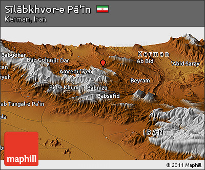 Physical Panoramic Map of Sīlābkhvor-e Pā'īn