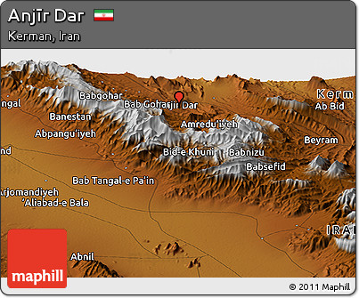 Physical Panoramic Map of Anjīr Dar