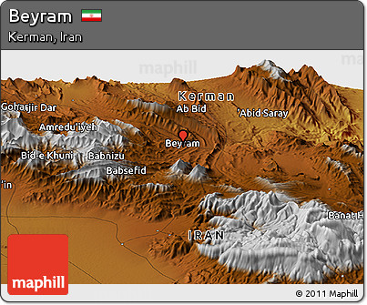 Physical Panoramic Map of Beyram