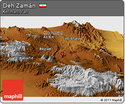 Physical Panoramic Map of Deh Zamān