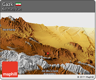 Physical Panoramic Map of Gazk