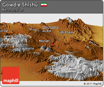 Physical Panoramic Map of Gowd-e Shīshū