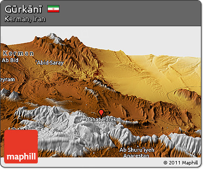 Physical Panoramic Map of Gūrkānī