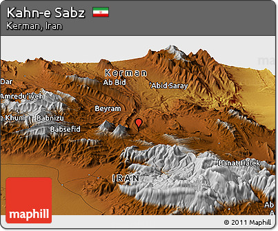 Physical Panoramic Map of Kahn-e Sabz