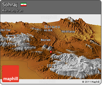 Physical Panoramic Map of Sohraj