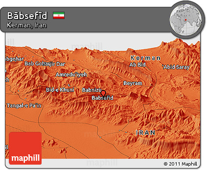 Political Panoramic Map of Bābsefīd