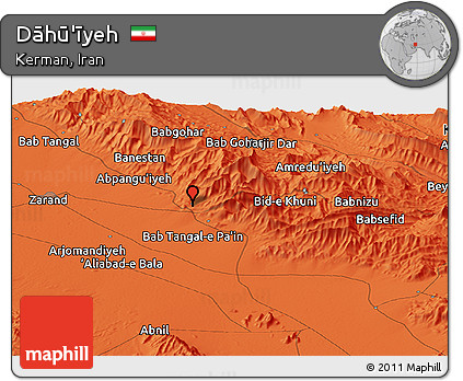 Political Panoramic Map of Dāhū'īyeh