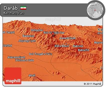 Political Panoramic Map of Darāb