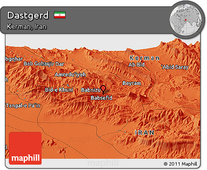 Political Panoramic Map of Dastgerd