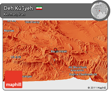Political Panoramic Map of Deh Kū'īyeh