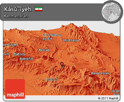 Political Panoramic Map of Kāsū”īyeh