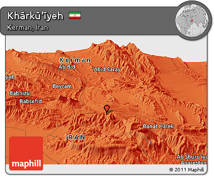 Political Panoramic Map of Khārkū'īyeh