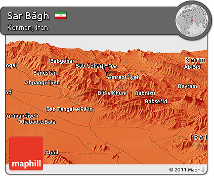 Political Panoramic Map of Sar Bāgh