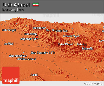 Political Panoramic Map of Deh Aḩmad